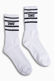 Women's Stripe Crew Socks White